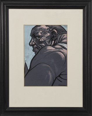 Lot 303 - BRUTUS, A PASTEL BY PETER HOWSON