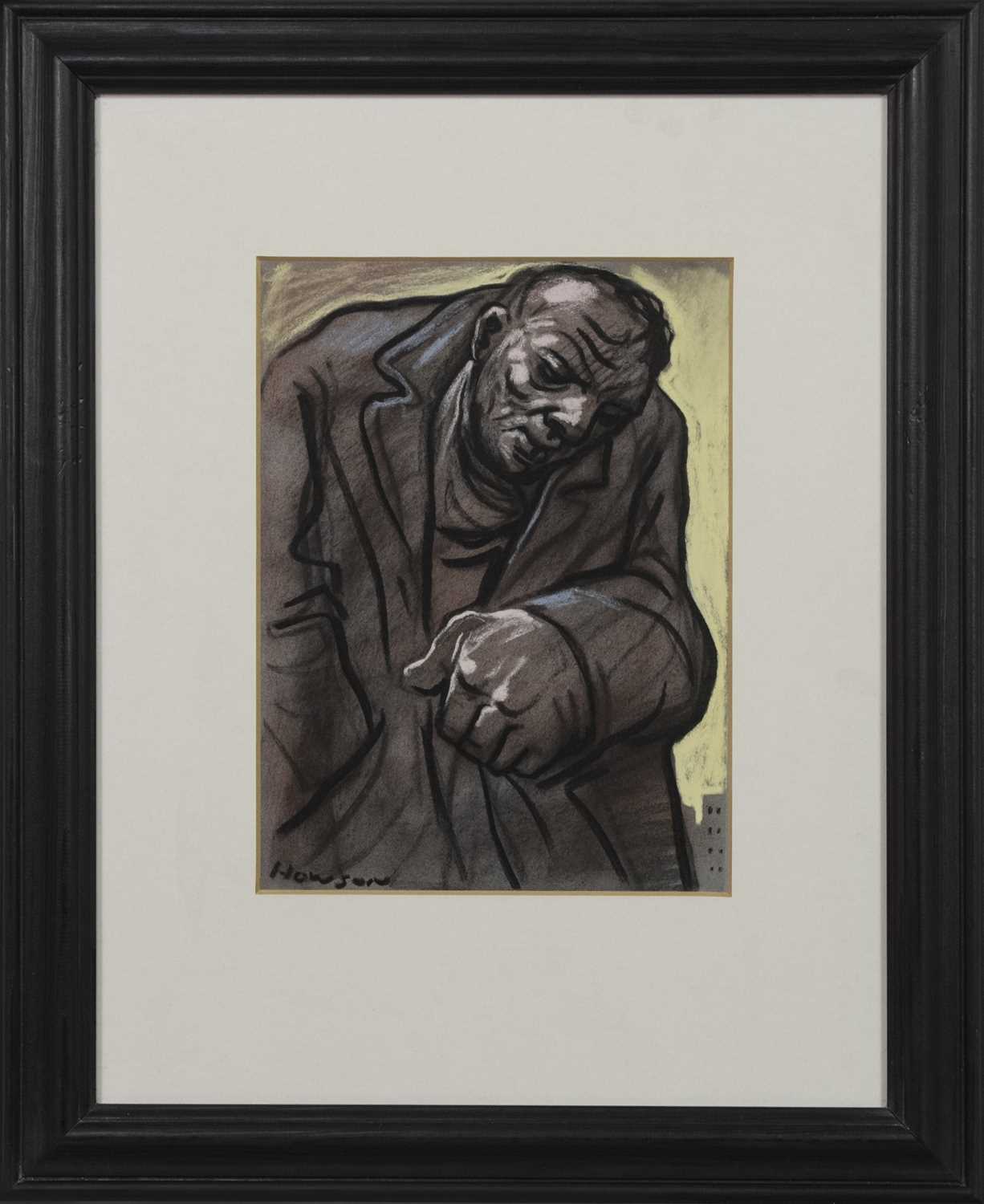 Lot 304 - LONELY DOSSER, A PASTEL BY PETER HOWSON
