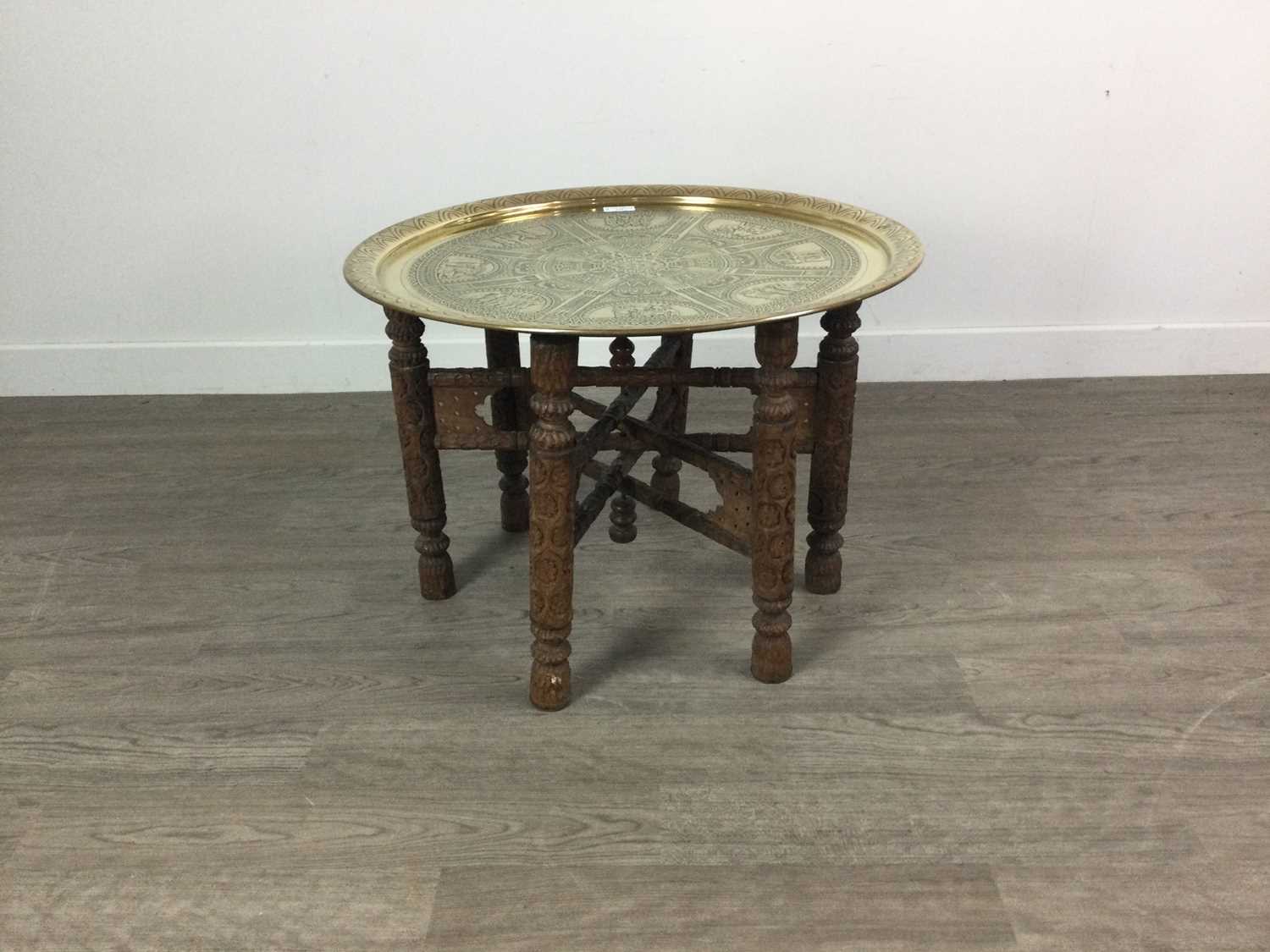 Lot 131 - AN EGYPTIAN TRAY TABLE