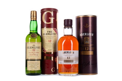 Lot 289 - ABERLOUR 12 YEARS OLD AND GLENLIVET AGED 12 YEARS
