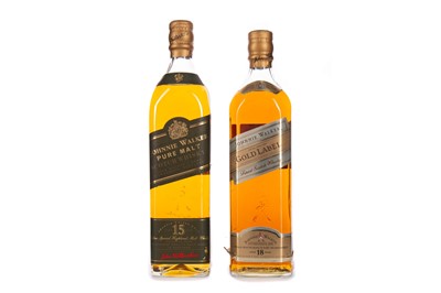 Lot 290 - JOHNNIE WALKER GOLD LABEL AGED 18 YEARS, AND PURE AGED 15 YEARS