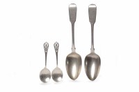 Lot 566 - TWO PAIRS OF SILVER SPOONS including two...