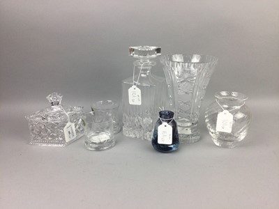 Lot 101 - A SET OF SIX GLENEAGLES WHISKY GLASSES AND A DECANTER ALONG WITH OTHER CRYSTAL