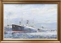 Lot 313 - * ROBIN MILLER, SS ATHENIA oil on canvas board,...