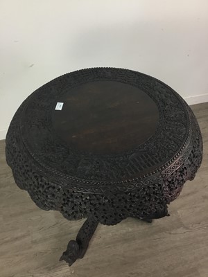 Lot 1050 - A LATE 19TH CENTURY BURMESE HARDWOOD OCCASIONAL TABLE