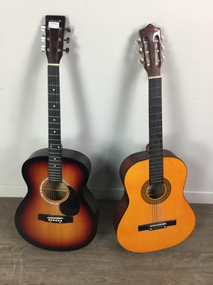Lot 142 - A HERALD ACOUSTIC GUITAR ALONG WITH ANOTHER