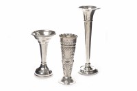 Lot 579 - LATE VICTORIAN TAPERING SILVER FLOWER TRUMPET...