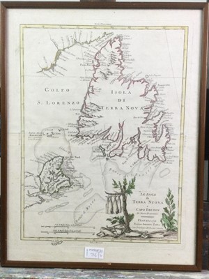 Lot 725 - A BLAEU MAP AND A MAP OF NEW FOUNDLAND