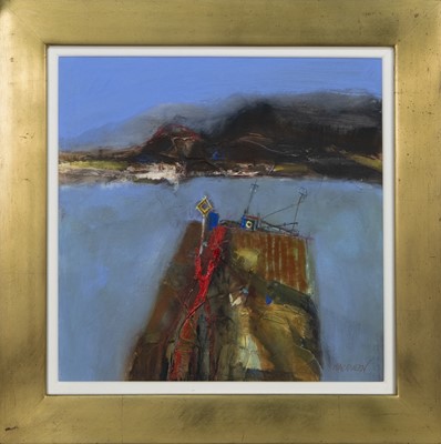 Lot 1 - EARLY MORNING, SUMMER ISLES, A MIXED MEDIA BY CHARLES MACQUEEN