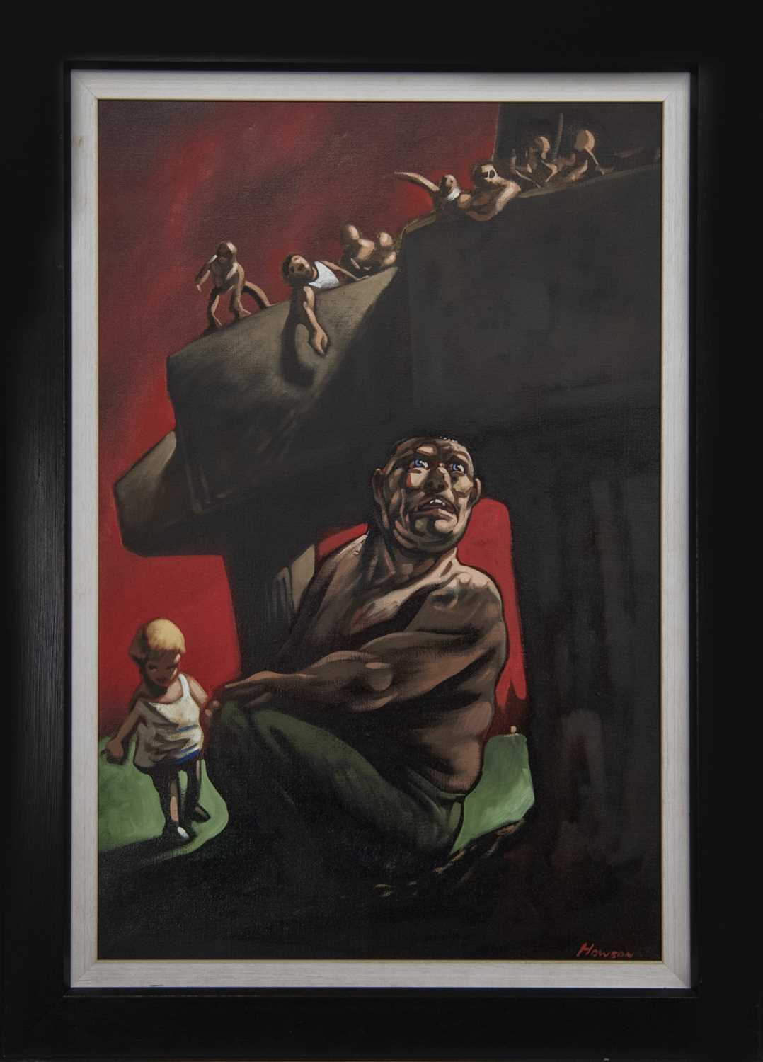 Lot 6 - CLIFF, AN OIL BY PETER HOWSON