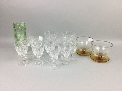 Lot 277 - A LOT OF CRYSTAL AND COLOURED GLASS