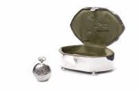 Lot 590 - 20TH CENTURY SILVER TRINKET BOX marks rubbed...