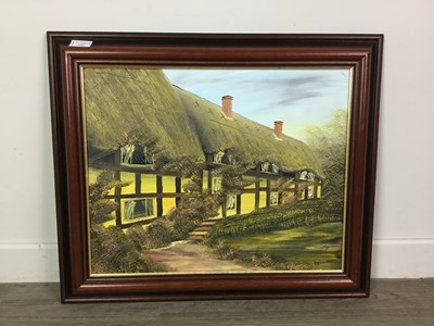 Lot 164 - TWO THATCHED COTTAGE PICTURES BY P. FREEMAN