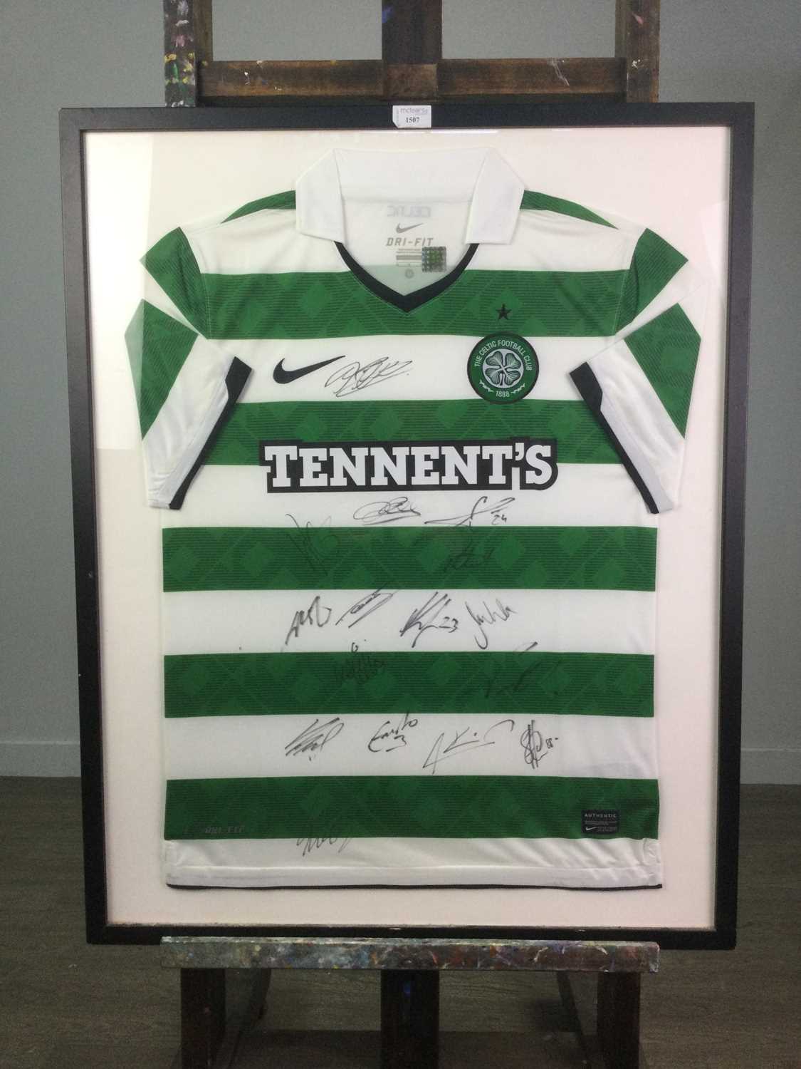 Lot 1507 - A CELTIC FOOTBALL CLUB AUTOGRAPHED JERSEY