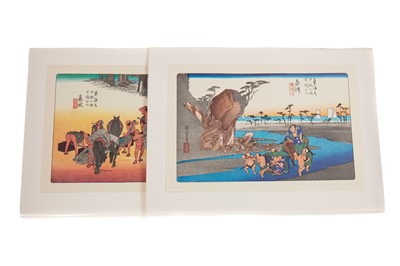 Lot 1055 - A FOLIO OF REPRODUCTION JAPANESE WOODBLOCK PRINTS