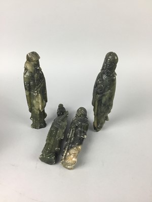 Lot 178 - A LOT OF ELEVEN CHINESE CARVED SOAPSTONE FIGURES