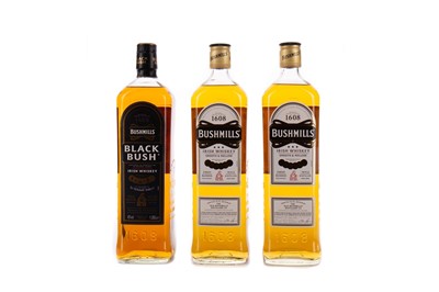 Lot 331 - TWO LITRES OF BUSHMILLS WHITE LABEL, AND ONE BLACK BUSH