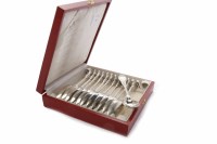 Lot 595 - SET OF TWELVE FRENCH SILVER TEASPOONS the...