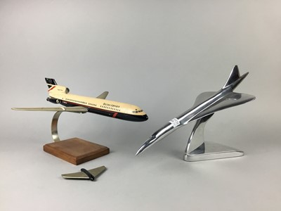 Lot 253 - AN ALUMINIUM MODEL OF CONCORDE AND ANOTHER