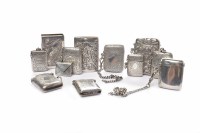 Lot 596 - COLLECTION OF TEN SILVER VESTA CASES including...