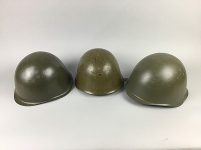 Lot 343 - A LOT OF FOUR US STYLE STEEL HELMETS