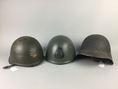 Lot 344 - SEVEN VARIOUS MILITARY STEEL HELMETS