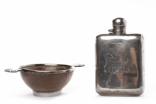 Lot 598 - EDWARDIAN SILVER HIP FLASK maker James Dixon &...