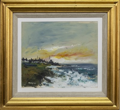 Lot 16 - AT JOHNSHAVEN, AN OIL BY DOUGLAS PHILLIPS