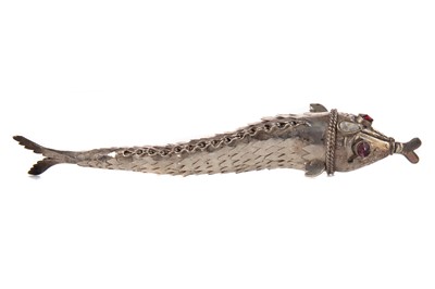 Lot 39 - A SCHOOL OF SPANISH SILVER AND WHITE METAL RETICULATED FISH