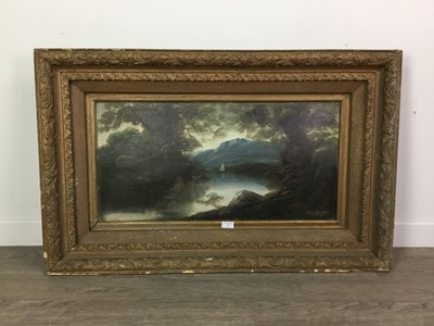 Lot 212 - LOCH SCENE, AN OIL BY BECKER