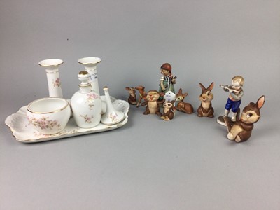 Lot 387 - A VINTAGE CERAMIC DRESSING TABLE SET AND OTHER CERAMICS