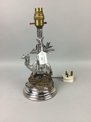 Lot 416 - A VICTORIAN SILVER PLATED FIGURAL TABLE LAMP