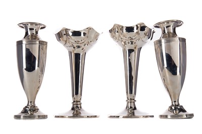 Lot 51 - TWO PAIRS OF SILVER VASES