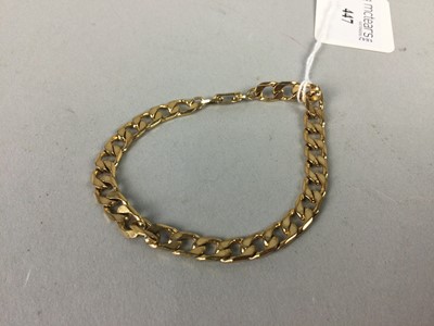 Lot 447 - A GOLD PLATED BRACELET