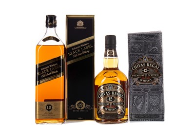 Lot 5 - CHIVAS REGAL 12 YEAR OLD AND JOHNNIE WALKER 12 YEAR OLD BLACK LABEL 1L