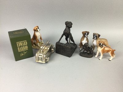 Lot 505 - A COLLECTION OF BOXER DOG FIGURES, ALSO A SYLVAC DOG AND WORCESTER LADY