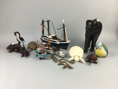 Lot 480 - A LOT OF FOUR MODEL BOATS, ALONG WITH OTHER MODELS