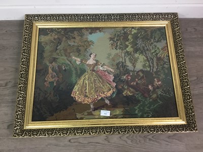 Lot 510 - A FRAMED NEEDLEWORK PANEL