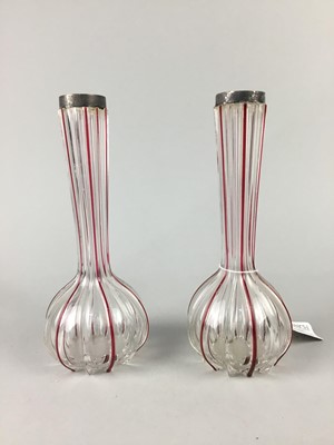 Lot 489 - A PAIR OF EDWARDIAN BOTTLE VASES