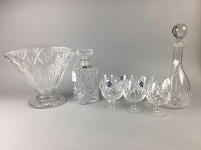 Lot 487 - A BOHEMIA CRYSTAL DECANTER AND OTHER CRYSTAL WARE