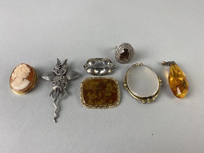 Lot 55A - A DANISH SILVER BROOCH AND OTHERS