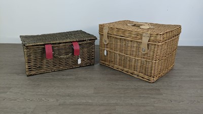 Lot 604 - A LOT OF TWO WICKER HAMPERS