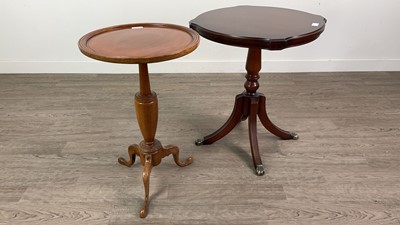 Lot 591 - A MAHOGANY TRIPOD WINE TABLE AND ANOTHER