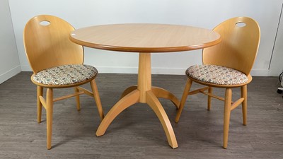 Lot 597 - A MODERN KITCHEN TABLE AND FOUR CHAIRS