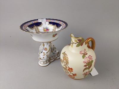 Lot 626 - A ROYAL WORCESTER EWER AND A CONTINENTAL COMPORT