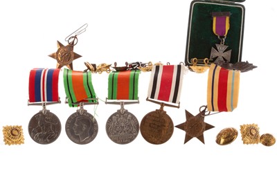 Lot 20 - A GROUP OF WWII GENERAL SERVICE AND OTHER MEDALS AND A ROYAL ARMY MEDICAL CORPS UNIFORM