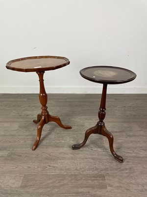 Lot 651 - A LOT OF TWO MAHOGANY WINE TABLES