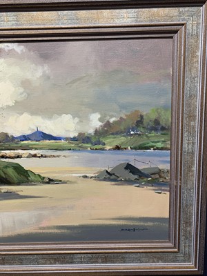 Lot 324 - SCRABO FROM MAHEE ISLAND, CO. DOWN, AN OIL BY GEORGE KENNEDY GILLESPIE