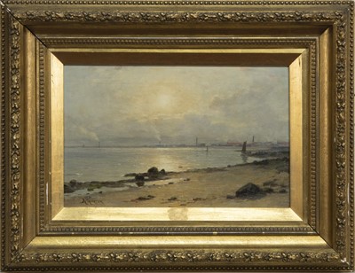 Lot 382 - MORNING AT JOPPA SANDS, AN OIL BY DUNCAN CAMERON