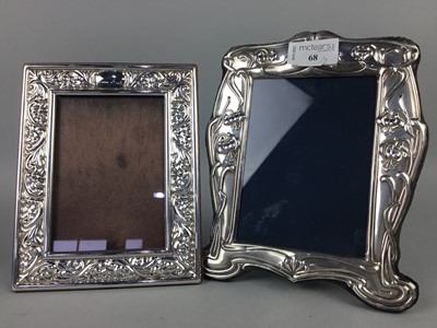 Lot 68 - AN ART NOUVEAU STYLE SILVER PHOTOGRAPH FRAME ALONG WITH ANOTHER